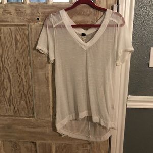 Free People oversized boyfriend tee in white